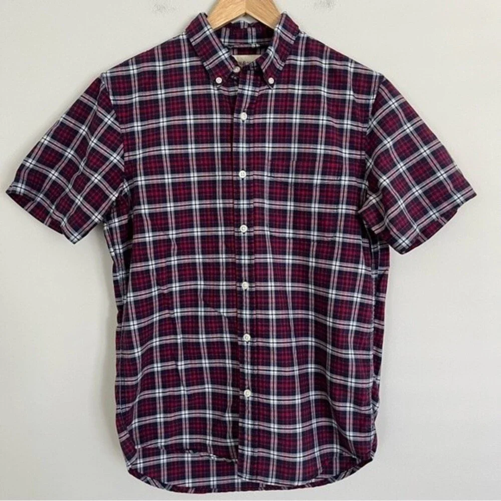 Denim & Supply Ralph Lauren Red/Blue Plaid Short Sleeve Button Down Shirt Size S